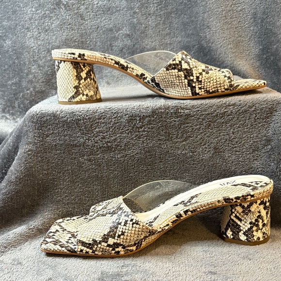 Zara Women's Snakeskin Mules - Black and Cream - Picture 4 of 10